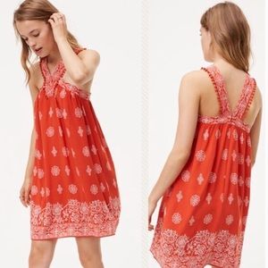 🍊LOFT Orange Dress with Pom Poms🍊